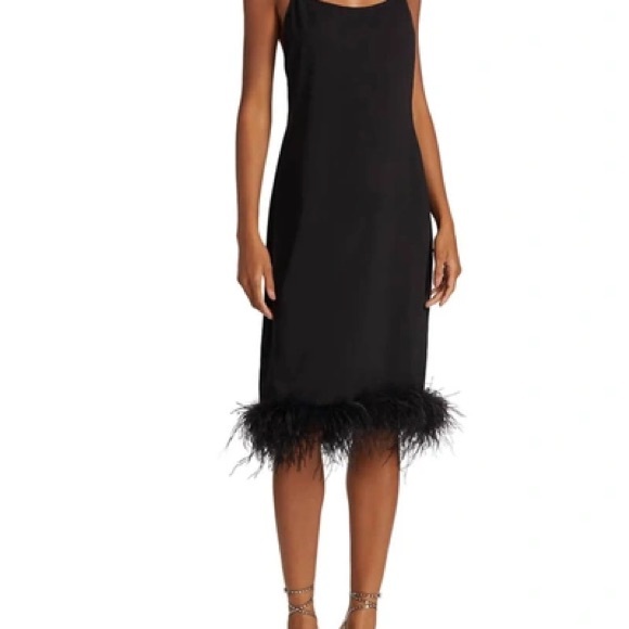 Amanda Uprichard Dresses & Skirts - Amanda Uprichard Marianna Feather-trim Dress